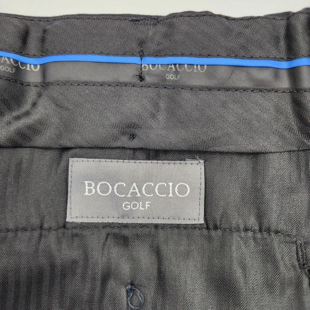 Bocaccio Golf Men's 36 Pleated Front Shorts‎ Super 120's Black Rayon/poly